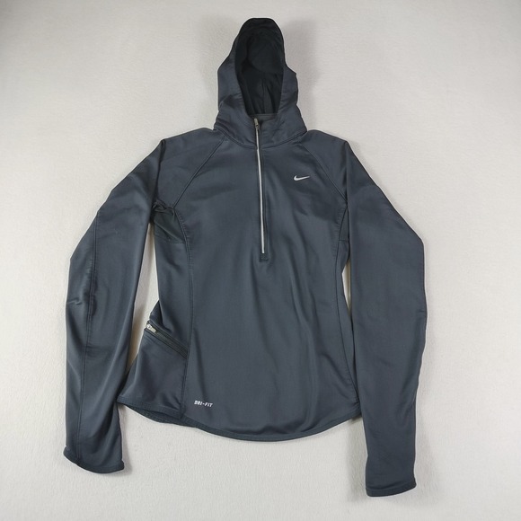 Nike Element Hoodie Women's Small Black Dri-FIT Half-Zip Running 424841-010 - Picture 1 of 11